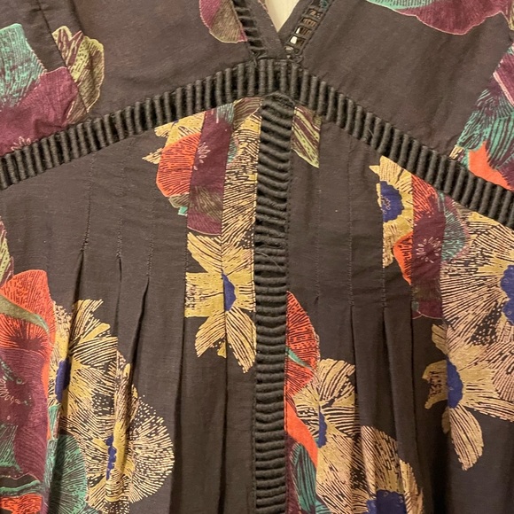 Free People Strawberry Fields boho retro y2k deep V mini dress small - Picture 7 of 11